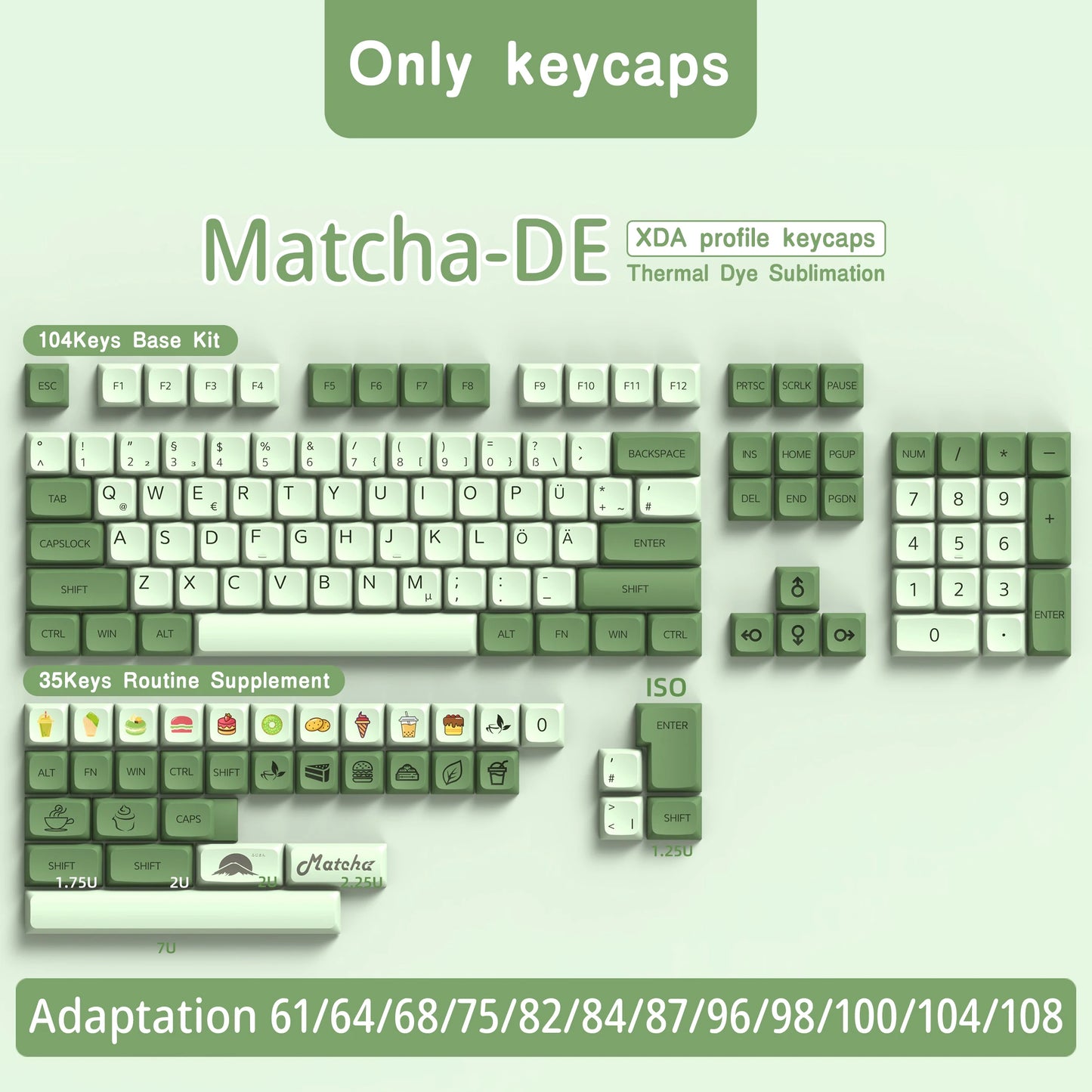 Matcha Café Keycap Set