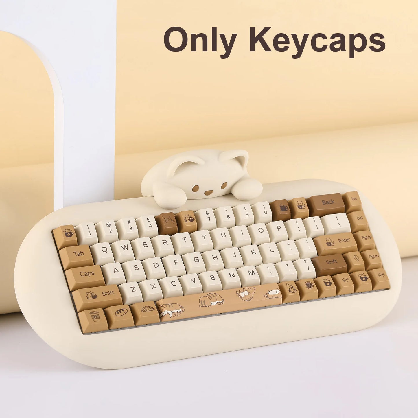 Coffee and Cats Keycap Set