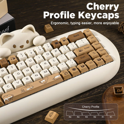 Coffee and Cats Keycap Set