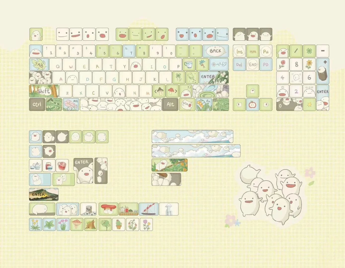 Garden Friends Keycap Set