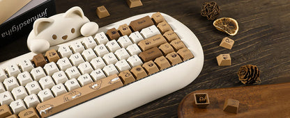 Coffee and Cats Keycap Set