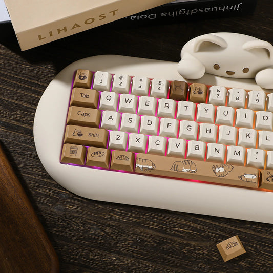 Coffee and Cats Keycap Set