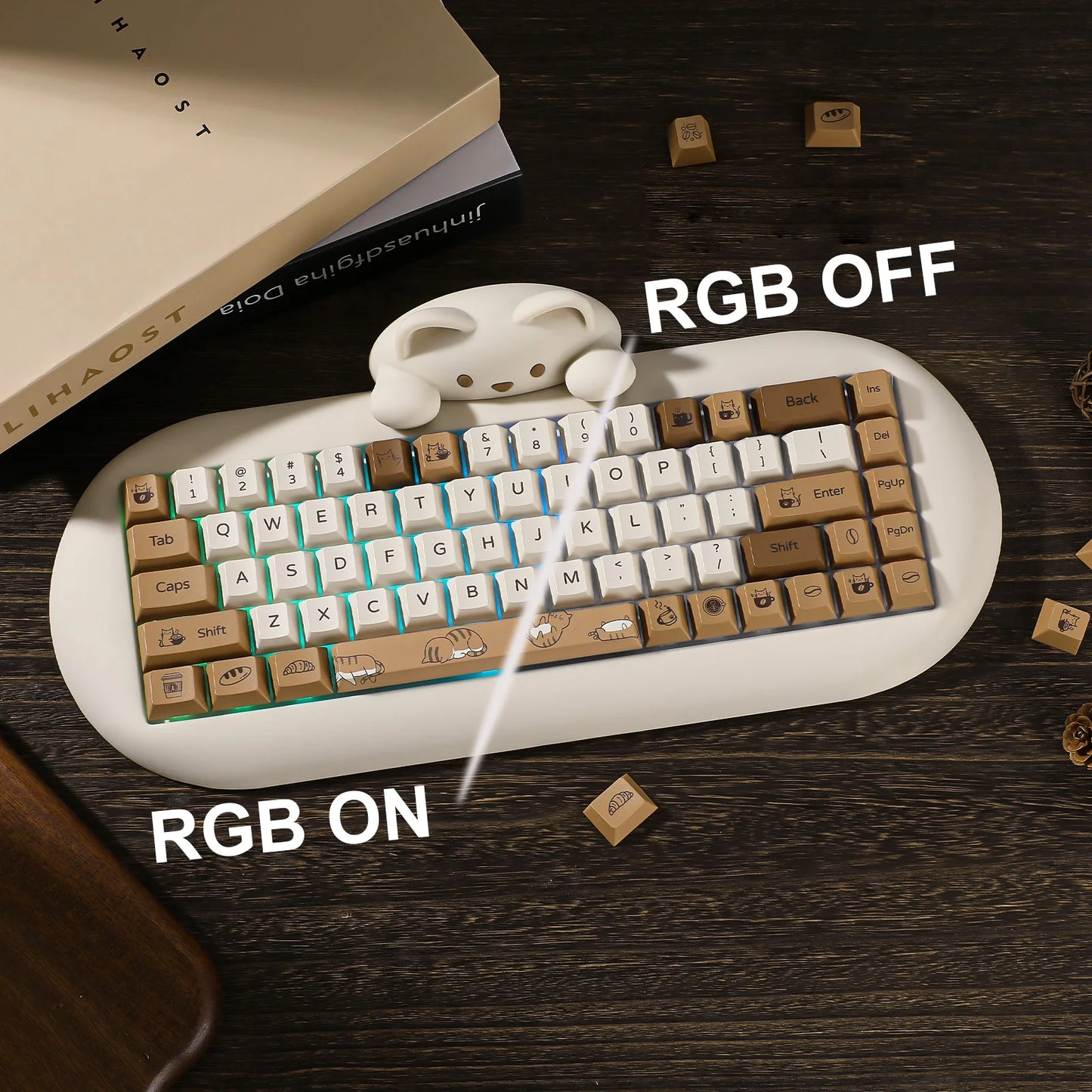 Coffee and Cats Keycap Set